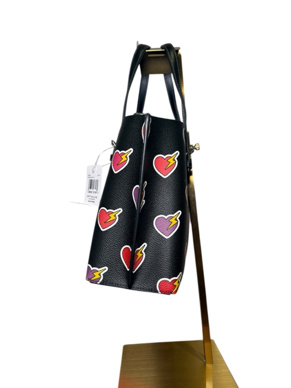 Coach Mollie Tote Bag 25 with Heart Bolt Print - Picture 4 of 15